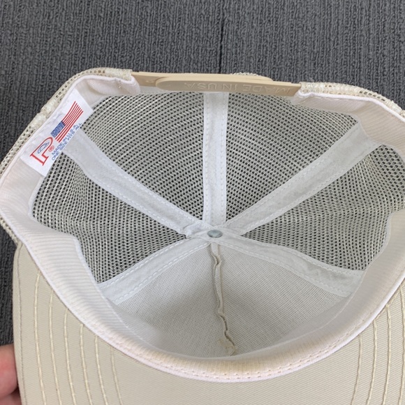 Vintage Pickering Trucker Hat Mens OSFA Tan Cream Mesh Back Snapback P Caps - Picture 12 of 14